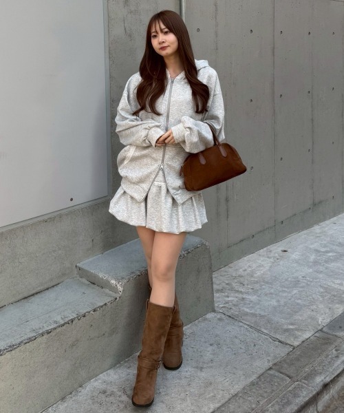 continuer de NICE CLAUP（コンティニューデナイスクラップ）の「【ふんわり感がキュート♡】レースバルーンミニスカート（スカート・レディース・その他11/オートミール/チャコールグレー・FREE）」の12枚目の写真