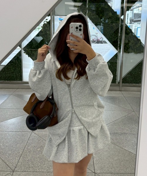 continuer de NICE CLAUP（コンティニューデナイスクラップ）の「【ふんわり感がキュート♡】レースバルーンミニスカート（スカート・レディース・その他11/オートミール/チャコールグレー・FREE）」の21枚目の写真