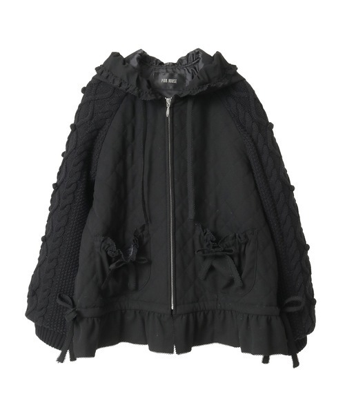 新品未使用　ピンクハウス袖ニットブルゾン ニット袖付きキルティングブルゾン（ブルゾン）｜PINK HOUSE（ピンク