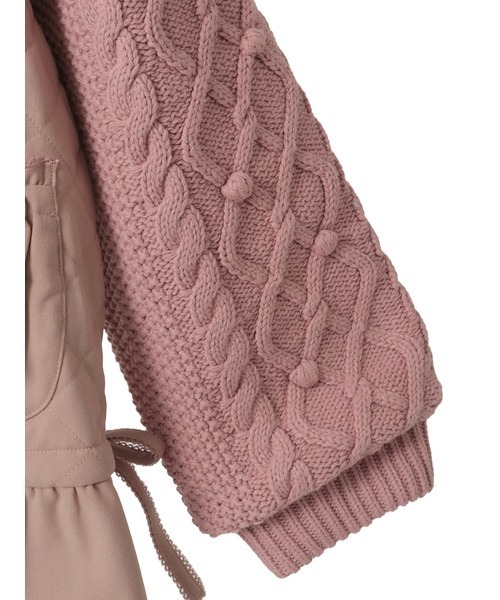 ニット袖付きキルティングブルゾン（ブルゾン）｜PINK HOUSE（ピンク