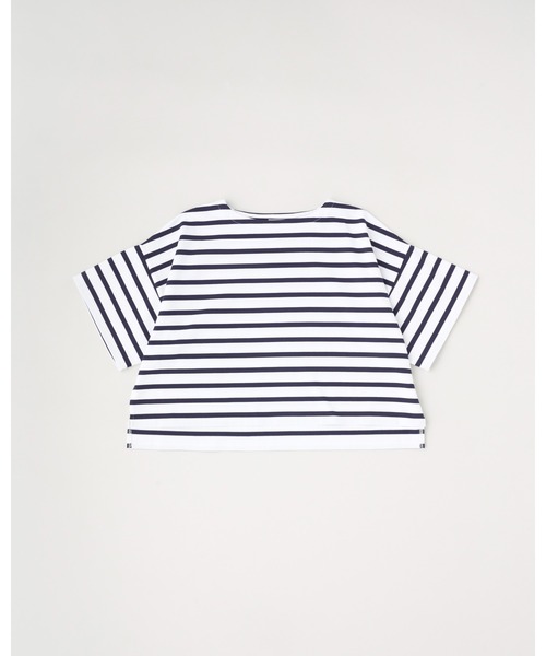 Traditional Weatherwear（トラディショナルウェザーウェア）の「LYNE SHORT SLEEVE（Tシャツ/カットソー・レディース・ホワイト×グリーン/ホワイト×ブルー/ホワイト×ブラック/ホワイト×ネイビー・S/XS/XXS）」の4枚目の写真