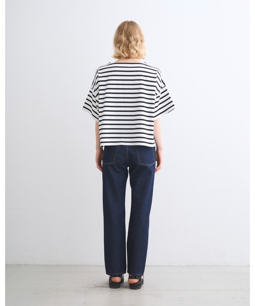 Traditional Weatherwear（トラディショナルウェザーウェア）の「LYNE SHORT SLEEVE（Tシャツ/カットソー・レディース・ホワイト×グリーン/ホワイト×ブルー/ホワイト×ブラック/ホワイト×ネイビー・S/XS/XXS）」の8枚目の写真