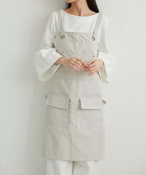 MAISON DE THERESE（メゾン ド テレーズ）の「ツールボックス 帆布ワークエプロン（エプロン・レディース・ネイビー/ブラウン/グレー/ブラック/Off White・FREE）」の9枚目の写真