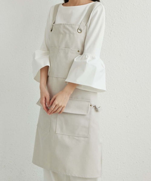 MAISON DE THERESE（メゾン ド テレーズ）の「ツールボックス 帆布ワークエプロン（エプロン・レディース・ネイビー/ブラウン/グレー/ブラック/Off White・FREE）」の10枚目の写真