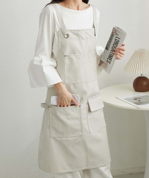 MAISON DE THERESE（メゾン ド テレーズ）の「ツールボックス 帆布ワークエプロン（エプロン・レディース・ネイビー/ブラウン/グレー/ブラック/Off White・FREE）」の12枚目の写真