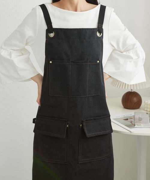 MAISON DE THERESE（メゾン ド テレーズ）の「ツールボックス 帆布ワークエプロン（エプロン・レディース・ネイビー/ブラウン/グレー/ブラック/Off White・FREE）」の15枚目の写真