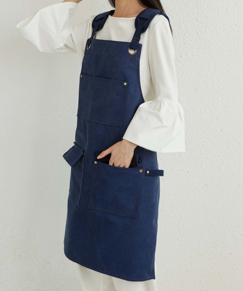 MAISON DE THERESE（メゾン ド テレーズ）の「ツールボックス 帆布ワークエプロン（エプロン・レディース・ネイビー/ブラウン/グレー/ブラック/Off White・FREE）」の17枚目の写真