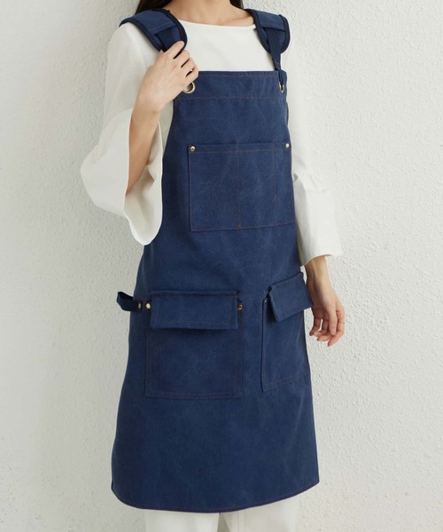 MAISON DE THERESE（メゾン ド テレーズ）の「ツールボックス 帆布ワークエプロン（エプロン・レディース・ネイビー/ブラウン/グレー/ブラック/Off White・FREE）」の18枚目の写真