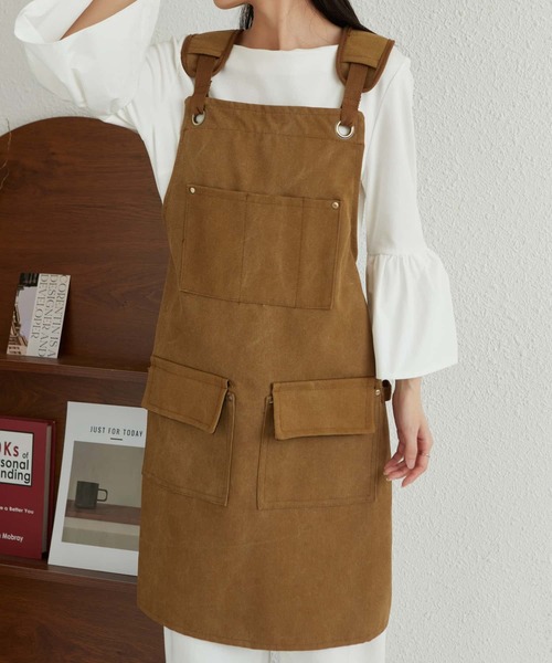 MAISON DE THERESE（メゾン ド テレーズ）の「ツールボックス 帆布ワークエプロン（エプロン・レディース・ネイビー/ブラウン/グレー/ブラック/Off White・FREE）」の22枚目の写真