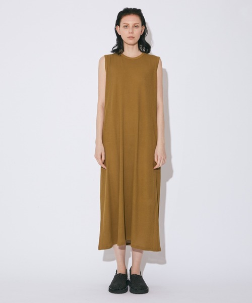 beautiful people(ビューティフルピープル)の「high twist jersey tank top dress(ワンピース・レディース・チャコールグレー/オリーブ・34/36)」の2枚目の写真