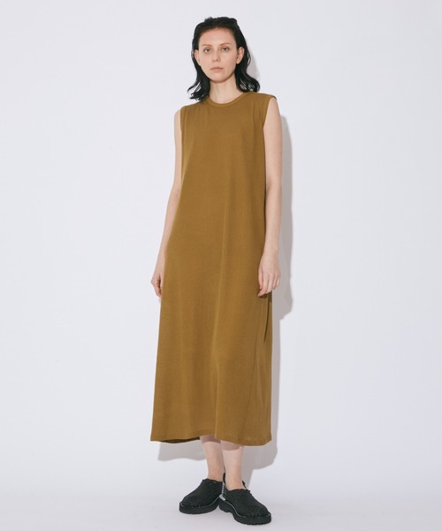 beautiful people(ビューティフルピープル)の「high twist jersey tank top dress(ワンピース・レディース・チャコールグレー/オリーブ・34/36)」の4枚目の写真