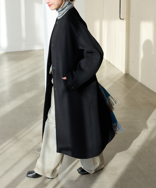 JOURNAL STANDARD/ビーバーノーカラーコート JOURNAL STANDARD（ジャーナルスタンダード） ノーカラーコート コート