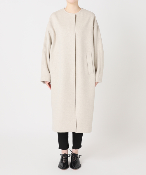 JOURNAL STANDARD（ジャーナルスタンダード）の「スーパー120ビーバーノーカラーコート（その他アウター・レディース・ブラック/ライトグレー/ベージュ系その他/ベージュ・38/36）」の11枚目の写真