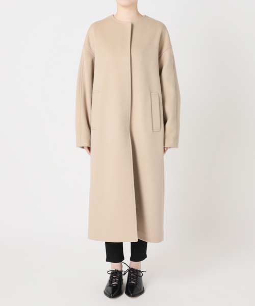 JOURNAL STANDARD（ジャーナルスタンダード）の「スーパー120ビーバーノーカラーコート（その他アウター・レディース・ブラック/ライトグレー/ベージュ系その他/ベージュ・38/36）」の13枚目の写真