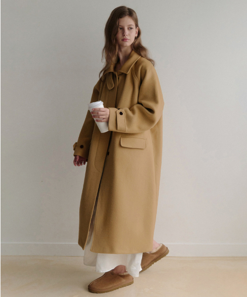 セール】esy cashmere mac コート (キャメル)（チェスターコート