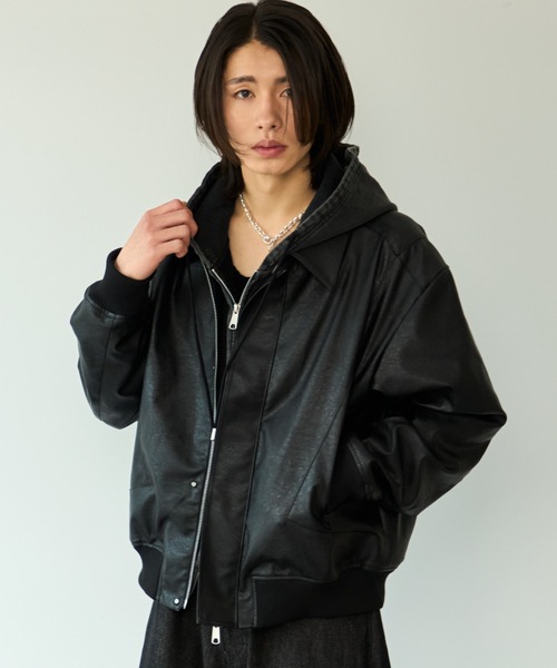 SINSS（シンス）の「Concealed front short zip blouson / コンシールドフロントショートジップブルゾン（ブルゾン・メンズ・ブラウン/ブラック・X-SMALL/SMALL/MEDIUM/LARGE）」の7枚目の写真