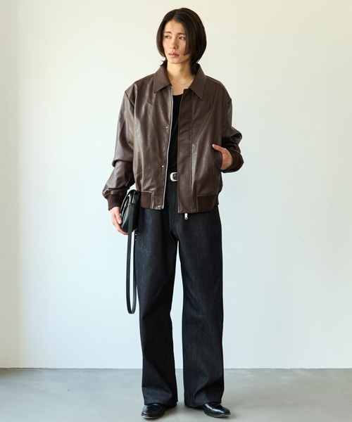 SINSS（シンス）の「Concealed front short zip blouson / コンシールドフロントショートジップブルゾン（ブルゾン・メンズ・ブラウン/ブラック・X-SMALL/SMALL/MEDIUM/LARGE）」の20枚目の写真