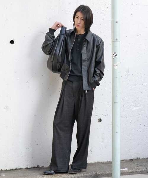 Concealed front short zip blouson / コンシールドフロントショート