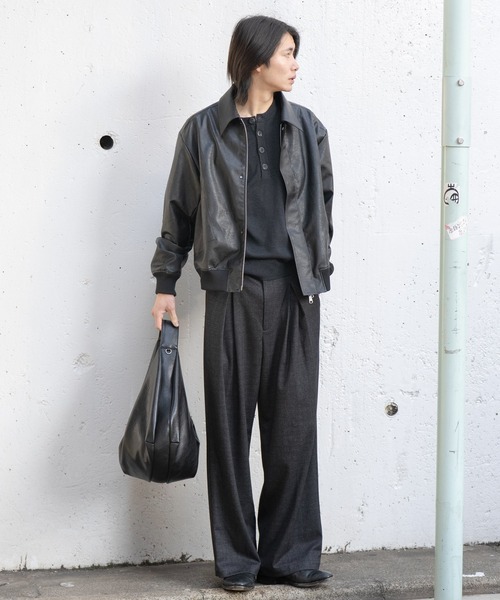 Concealed front short zip blouson / コンシールドフロントショート