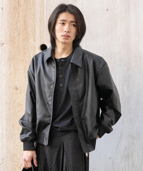 Concealed front short zip blouson / コンシールドフロントショート