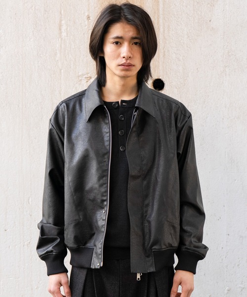 Concealed front short zip blouson / コンシールドフロントショート