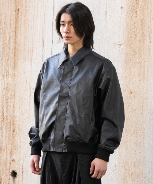 Concealed front short zip blouson / コンシールドフロントショート