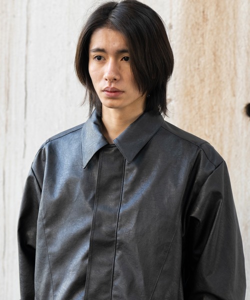 Concealed front short zip blouson / コンシールドフロントショート