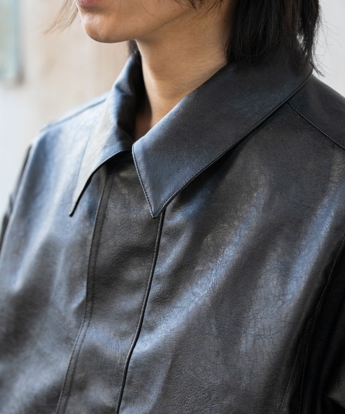 Concealed front short zip blouson / コンシールドフロントショート
