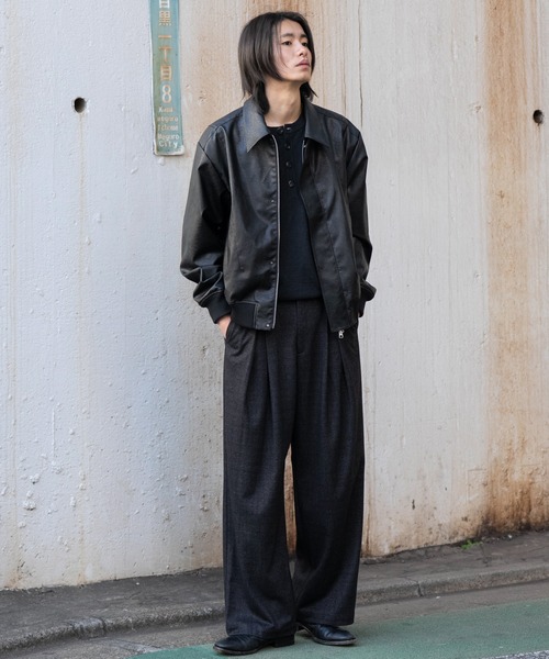 Concealed front short zip blouson / コンシールドフロントショート