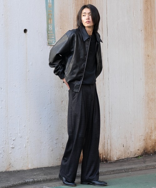 Concealed front short zip blouson / コンシールドフロントショート