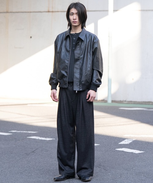 SINSS コンシールドフロントショートジップブルゾン Concealed front short zip blouson / コンシールドフロントショート