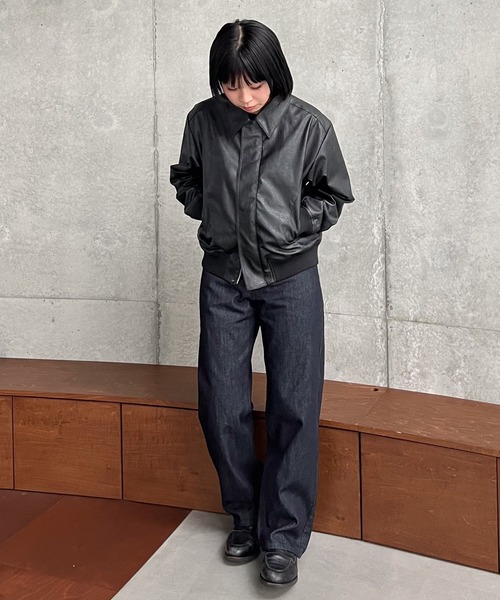 Concealed front short zip blouson / コンシールドフロントショート