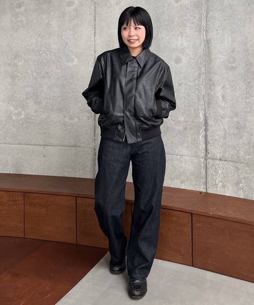 コンシールドフロントショートジップブルゾン Concealed front short zip blouson / コンシールドフロントショート
