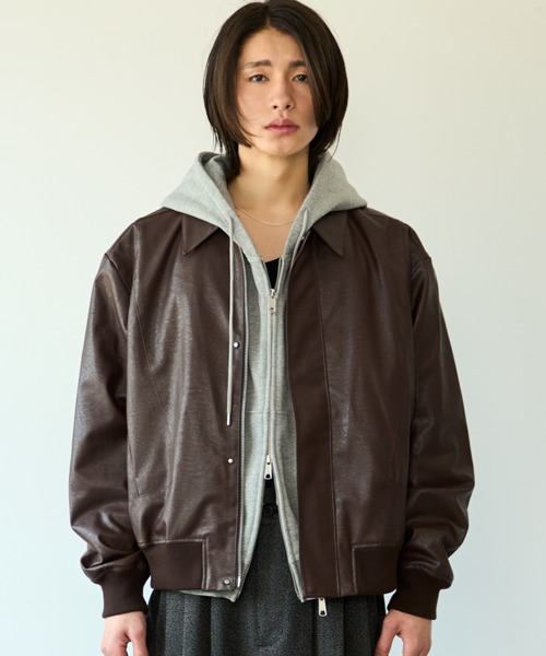 Concealed front short zip blouson / コンシールドフロントショート