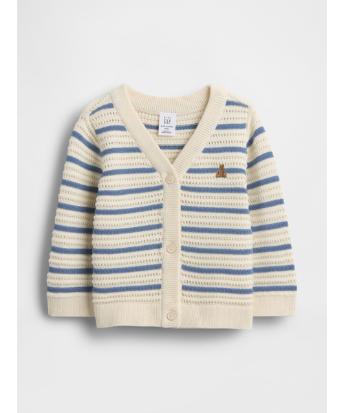 GAP(ギャップ)の「クロシェ ニットカーディガン (ベビー)(カーディガン/ボレロ・キッズ・ネイビー・70cm/90cm/80cm/60cm)」の1枚目の写真