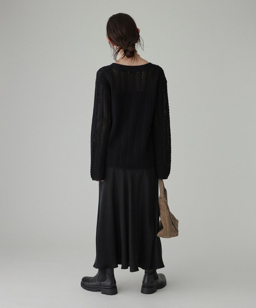 BABYLONE（バビロン）の「フィブリルサテンスカート（スカート・レディース・ブラック/ベージュ・36inch/38inch）」の8枚目の写真