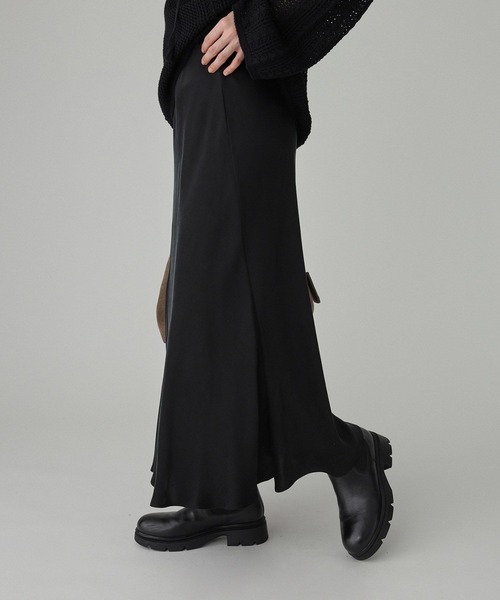 BABYLONE（バビロン）の「フィブリルサテンスカート（スカート・レディース・ブラック/ベージュ・36inch/38inch）」の4枚目の写真