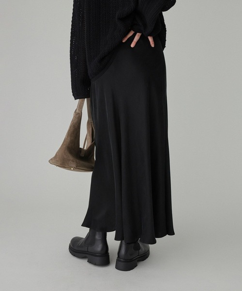 BABYLONE（バビロン）の「フィブリルサテンスカート（スカート・レディース・ブラック/ベージュ・36inch/38inch）」の5枚目の写真