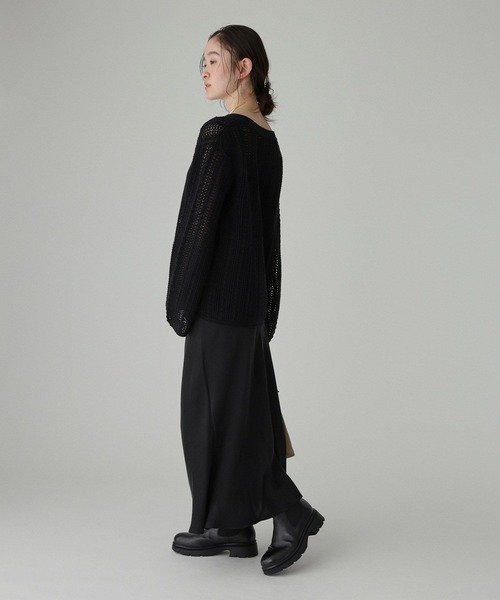 BABYLONE（バビロン）の「フィブリルサテンスカート（スカート・レディース・ブラック/ベージュ・36inch/38inch）」の9枚目の写真