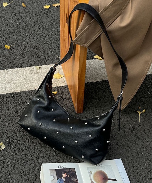 WESTSEA（ウエストシー）の「フェイクレザー スタッズ付 ショルダーバッグ 2way（ショルダーバッグ・レディース・ブラウン/オフホワイト/ブラック・FREE）」の13枚目の写真