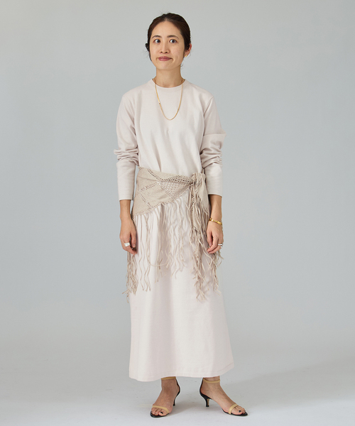 VERMEIL par iena（ヴェルメイユパーイエナ）の「ニットコクーンロングワンピース（ワンピース・レディース・アイボリー/ネイビー・FREE）」の12枚目の写真