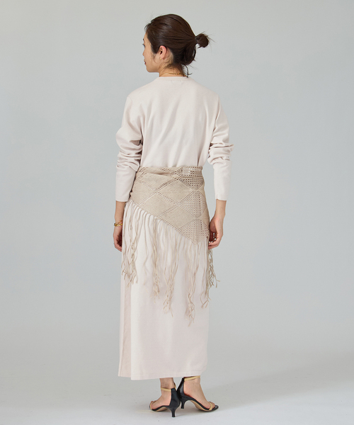 VERMEIL par iena（ヴェルメイユパーイエナ）の「ニットコクーンロングワンピース（ワンピース・レディース・アイボリー/ネイビー・FREE）」の13枚目の写真