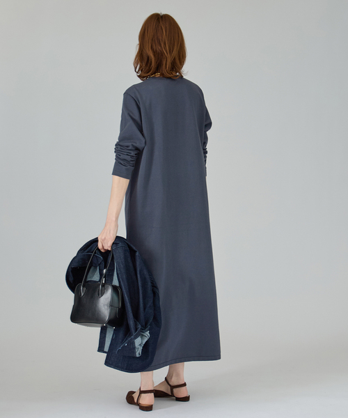 VERMEIL par iena（ヴェルメイユパーイエナ）の「ニットコクーンロングワンピース（ワンピース・レディース・アイボリー/ネイビー・FREE）」の20枚目の写真