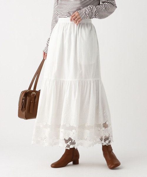 Elura(エルーラ)の「レースロングスカート/655738(スカート・レディース・ホワイト/ブラック・FREE)」の1枚目の写真