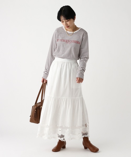 Elura(エルーラ)の「レースロングスカート/655738(スカート・レディース・ホワイト/ブラック・FREE)」の4枚目の写真