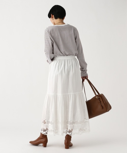 Elura(エルーラ)の「レースロングスカート/655738(スカート・レディース・ホワイト/ブラック・FREE)」の6枚目の写真