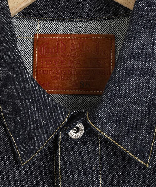 GOLD（ゴールド）の「GOLD / ゴールド：RECYCLED SUVIN COTTON YARAN 11.5oz DENIM BLOUSE WWⅡ MODEL：26A-GL15860N[MUS]（デニムジャケット・メンズ・ノンウォッシュ・M）」の6枚目の写真
