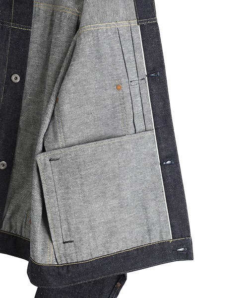 GOLD（ゴールド）の「GOLD / ゴールド：RECYCLED SUVIN COTTON YARAN 11.5oz DENIM BLOUSE WWⅡ MODEL：26A-GL15860N[MUS]（デニムジャケット・メンズ・ノンウォッシュ・M）」の12枚目の写真