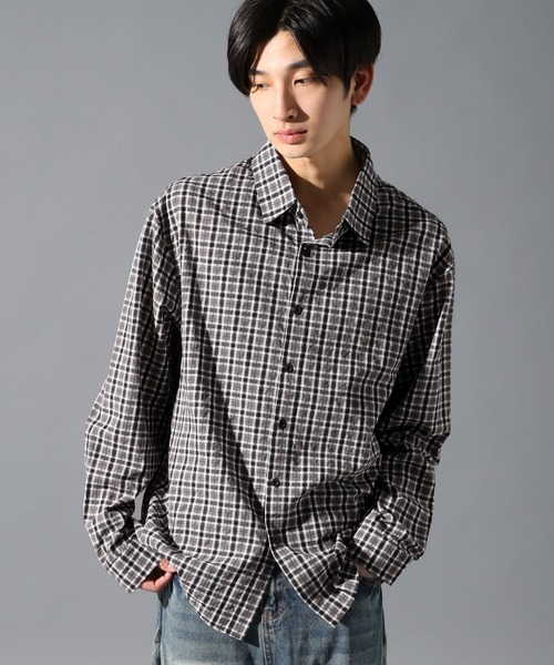 LAND MUSEUM(ランドミュージアム)の「LAND MUSEUM/チェックチョーカー長袖シャツ(シャツ/ブラウス・メンズ・ブラック/ネイビー・LARGE/MEDIUM)」の8枚目の写真