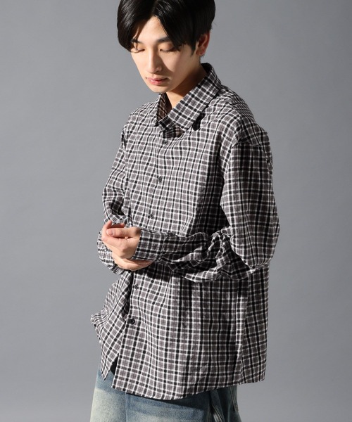 LAND MUSEUM(ランドミュージアム)の「LAND MUSEUM/チェックチョーカー長袖シャツ(シャツ/ブラウス・メンズ・ブラック/ネイビー・LARGE/MEDIUM)」の9枚目の写真